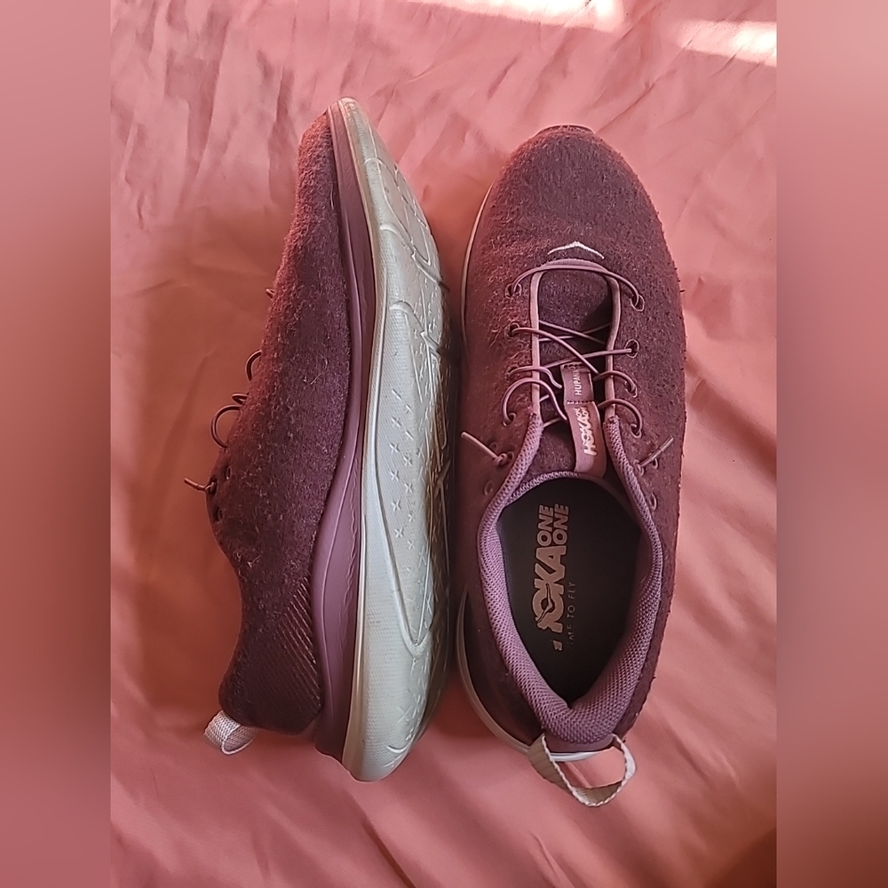 Hoka One Hupana Flow Wool Sneakers Purple 9.5 Womens